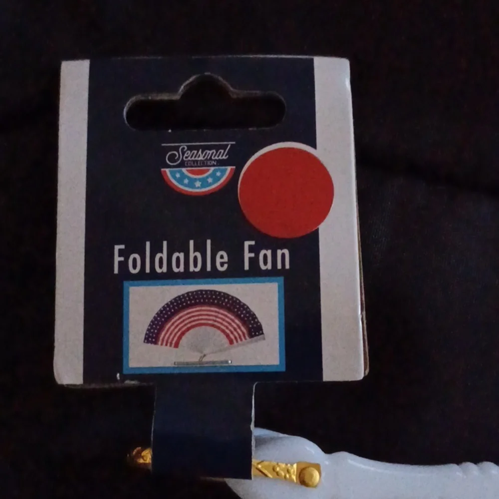 Patriotic (3) American Flag Hand Fans 9.5
